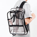 Maxbell Tennis Backpack Transparent PVC Large Capacity Tennis Rucksack for Men Women Black