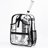 Maxbell Tennis Backpack Transparent PVC Large Capacity Tennis Rucksack for Men Women Black