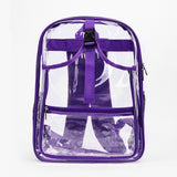 Maxbell Tennis Backpack Transparent PVC Large Capacity Tennis Rucksack for Men Women Purple