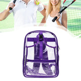 Maxbell Tennis Backpack Transparent PVC Large Capacity Tennis Rucksack for Men Women Purple