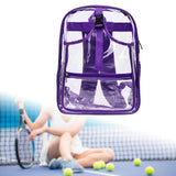 Maxbell Tennis Backpack Transparent PVC Large Capacity Tennis Rucksack for Men Women Purple