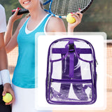 Maxbell Tennis Backpack Transparent PVC Large Capacity Tennis Rucksack for Men Women Purple