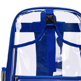 Maxbell Tennis Backpack Transparent PVC Large Capacity Tennis Rucksack for Men Women Blue