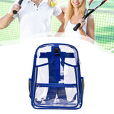 Maxbell Tennis Backpack Transparent PVC Large Capacity Tennis Rucksack for Men Women Blue