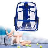 Maxbell Tennis Backpack Transparent PVC Large Capacity Tennis Rucksack for Men Women Blue