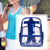 Maxbell Tennis Backpack Transparent PVC Large Capacity Tennis Rucksack for Men Women Blue