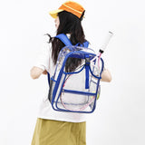 Maxbell Tennis Backpack Transparent PVC Large Capacity Tennis Rucksack for Men Women Blue