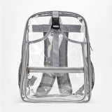 Maxbell Tennis Backpack Transparent PVC Large Capacity Tennis Rucksack for Men Women Gray