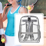 Maxbell Tennis Backpack Transparent PVC Large Capacity Tennis Rucksack for Men Women Gray