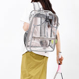 Maxbell Tennis Backpack Transparent PVC Large Capacity Tennis Rucksack for Men Women Gray