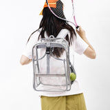 Maxbell Tennis Backpack Transparent PVC Large Capacity Tennis Rucksack for Men Women Gray