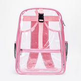 Maxbell Tennis Backpack Transparent PVC Large Capacity Tennis Rucksack for Men Women Pink