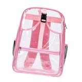 Maxbell Tennis Backpack Transparent PVC Large Capacity Tennis Rucksack for Men Women Pink