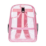 Maxbell Tennis Backpack Transparent PVC Large Capacity Tennis Rucksack for Men Women Pink