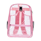 Maxbell Tennis Backpack Transparent PVC Large Capacity Tennis Rucksack for Men Women Pink