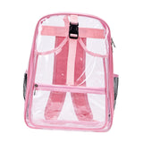 Maxbell Tennis Backpack Transparent PVC Large Capacity Tennis Rucksack for Men Women Pink
