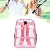 Maxbell Tennis Backpack Transparent PVC Large Capacity Tennis Rucksack for Men Women Pink