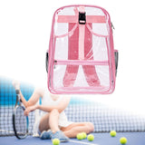 Maxbell Tennis Backpack Transparent PVC Large Capacity Tennis Rucksack for Men Women Pink