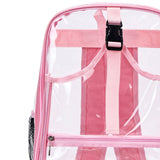 Maxbell Tennis Backpack Transparent PVC Large Capacity Tennis Rucksack for Men Women Pink