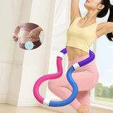 Maxbell Foldable Fitness Hoop Versatile Exercise Ring for Travel Waist Pilate Indoor Pink with 0.9kg