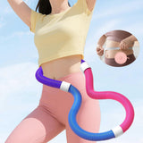 Maxbell Foldable Fitness Hoop Versatile Exercise Ring for Travel Waist Pilate Indoor Pink with 1.4kg