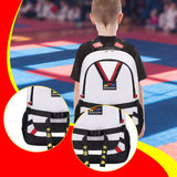 Maxbell Taekwondo Sparring Backpack for Kids Sports Gym Bag for Muay Thai Boxing Mma Black White