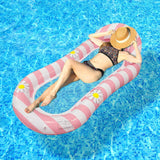 Maxbell Inflatable Pool Float Swimming Pool Floaty Lounge Raft for Relaxing Vacation PINK