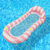 Maxbell Inflatable Pool Float Swimming Pool Floaty Lounge Raft for Relaxing Vacation PINK