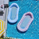 Maxbell Inflatable Pool Float Swimming Pool Floaty Lounge Raft for Relaxing Vacation blue