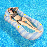 Maxbell Inflatable Pool Float Swimming Pool Floaty Lounge Raft for Relaxing Vacation blue