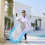 Maxbell Inflatable Pool Float Heavy Duty Swimming Float Bed for Beach Vacation Party blue