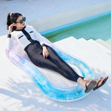 Maxbell Inflatable Pool Float Heavy Duty Swimming Float Bed for Beach Vacation Party blue