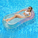 Maxbell Inflatable Pool Float Heavy Duty Swimming Float Bed for Beach Vacation Party blue