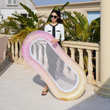 Maxbell Inflatable Pool Float Heavy Duty Swimming Float Bed for Beach Vacation Party pink