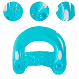 Maxbell Inflatable Pool Floats with Cup Holder Portable Pool Seat for Beach Swimming Blue