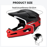 Maxbell Full Face Mountain Bike Helmet for Skateboarding Outdoor Sports Snowboarding Black Red