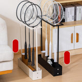 Maxbell Badminton Racquet Storage Rack Heavy Duty Floor Display Racket Display Shelf Black