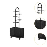 Maxbell Indoor Basketball Storage Rack Volleyball Stand for School Home Kindergarten Black