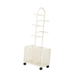 Maxbell Indoor Basketball Storage Rack Volleyball Stand for School Home Kindergarten White