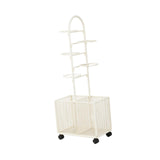 Maxbell Indoor Basketball Storage Rack Volleyball Stand for School Home Kindergarten White