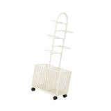 Maxbell Indoor Basketball Storage Rack Volleyball Stand for School Home Kindergarten White