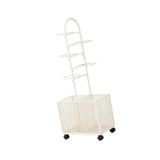 Maxbell Indoor Basketball Storage Rack Volleyball Stand for School Home Kindergarten White