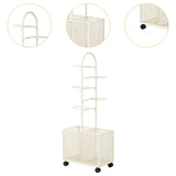 Maxbell Indoor Basketball Storage Rack Volleyball Stand for School Home Kindergarten White