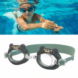 Maxbell Kids Swim Goggles Waterproof Comfortable Glasses for Beach Pool Water Sports Black Bear