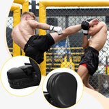 Maxbell 1 Pair Boxing Pads Focus Pad Curved Punching Mitts for Practice Sanda Karate Black