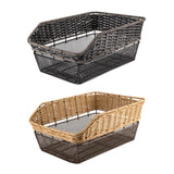 Maxbell Bicycle Rear Basket Organizer Pannier Bike Basket for Outdoor Picnic Cycling Brown