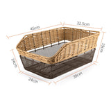 Maxbell Bicycle Rear Basket Organizer Pannier Bike Basket for Outdoor Picnic Cycling Brown