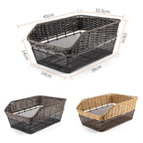 Maxbell Bicycle Rear Basket Organizer Pannier Bike Basket for Outdoor Picnic Cycling Brown