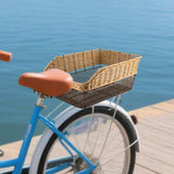 Maxbell Bicycle Rear Basket Organizer Pannier Bike Basket for Outdoor Picnic Cycling Brown