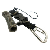 Maxbell Scuba Diving Lanyard Heavy Duty Spring Coiled Lanyard for flashlights Camera Black
